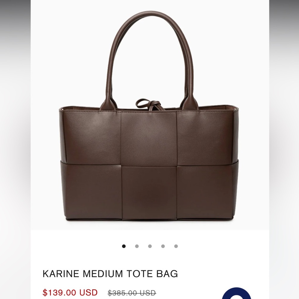 Verano Hill Karine Medium Tote Bag, Brown, NWOT